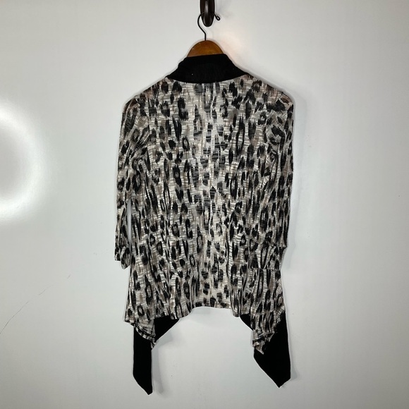 Bar III Leopard Print Waterfall Front Cardigan Size Xsmall - Picture 2 of 3